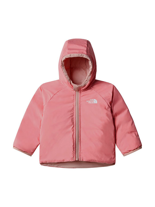 Waterproof Kids' Sports Jacket Double Sided with Hood Pink Reversible Perrito