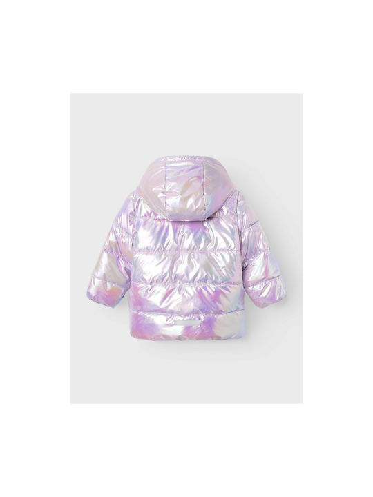 Name It Kids Quilted Jacket with Hood Pink