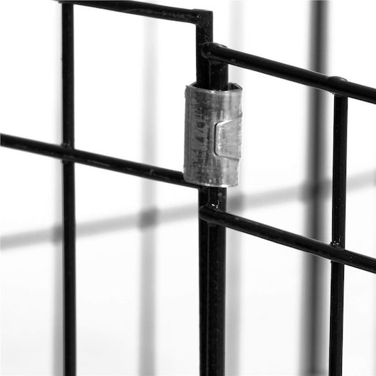 Pet Fence Made Iron Configurable Shape Access Door Xxl 120x120x60cm Black