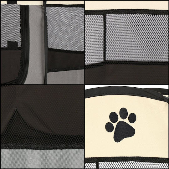 Extensibil Parc pentru Câini Octagon din Material Textil de Culoare Gri 114 x 45cm