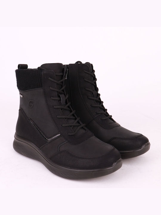 Comfort Way Shoes Leather Women's Ankle Boots Black