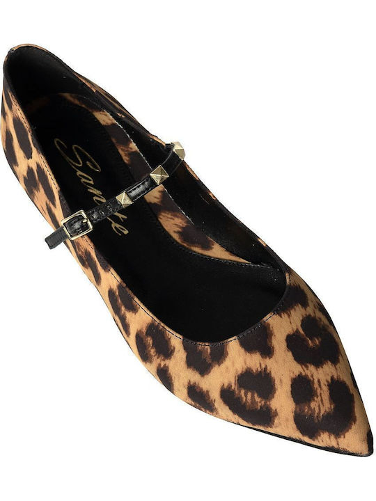 Δερμάτινες Γόβες με Λουράκι Animal Print Πολύχρωμες