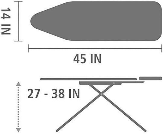 Vileda Rapid Покривка за гладене Сив 130x45см