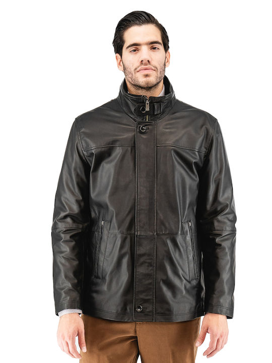 Guy Laroche Men's Leather Jacket BLACK