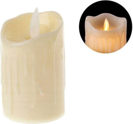 Decorative Led Candle Zola On Off Button Natural Flame Model 7x5 Cm
