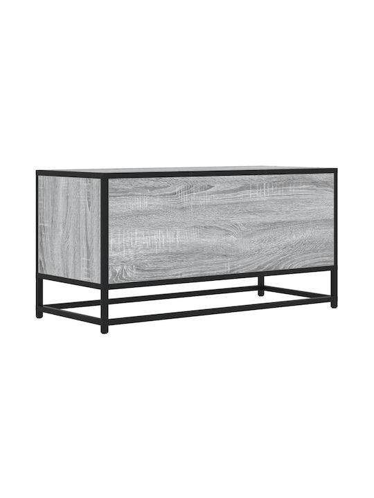 TV-Ständer aus Metall & Holz in Grau Sonoma M80xT34.5xH40cm
