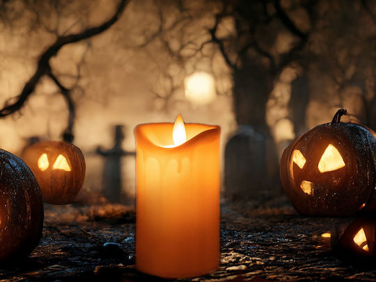 Decorative Led Candle Zola On Off Button Natural Flame Model 7x5 Cm