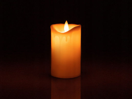 Decorative Led Candle Zola On Off Button Natural Flame Model 7x5 Cm