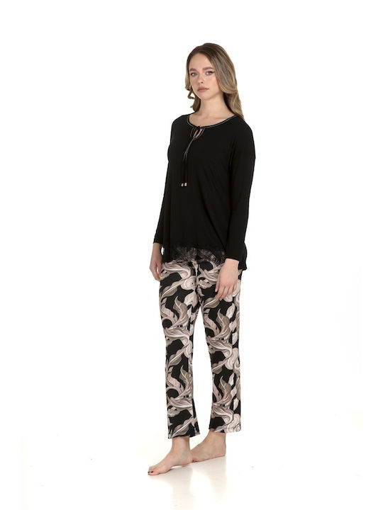 Zen by Daisy Winter Damen Pyjama-Set Schwarz Zen by Daisy Winter Damen Pyjama-Set Schwarz