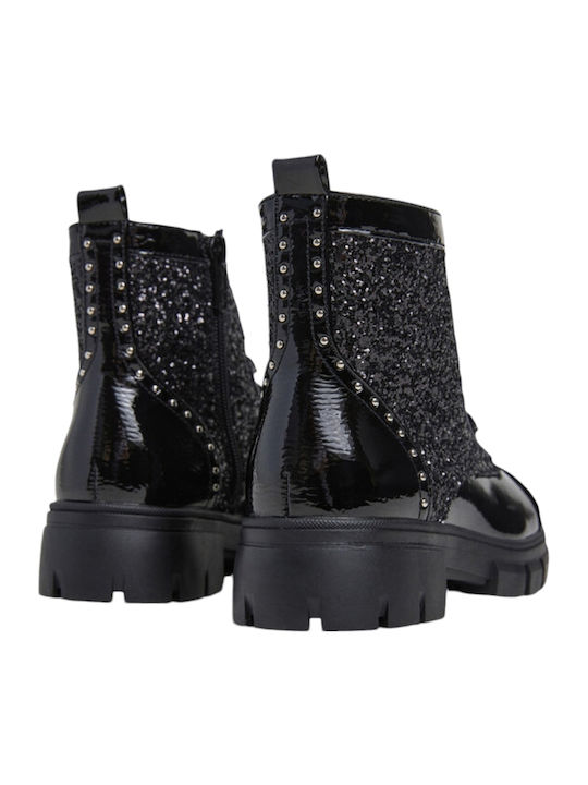 Lilli Studs G Kinderstiefel aus Lackleder mit Reißverschluss Schwarz