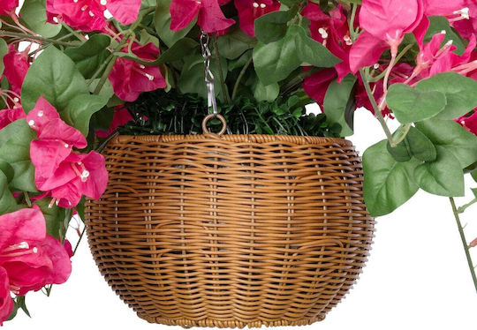Globostar Artificial Garden Rhododendron Hanging Plant 20634 Artificial Hanging Decorative Plant Rosebush Y60cm