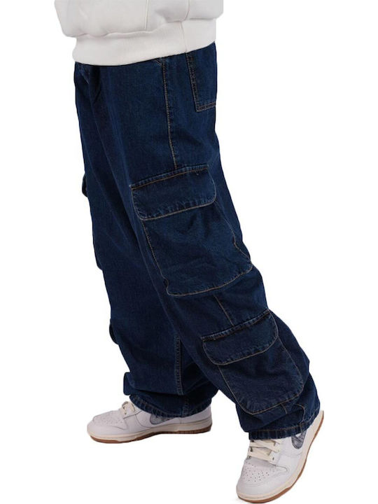 Ανδρικό Παντελόνι Τζιν με Relaxed Εφαρμογή Dark Blue Denim