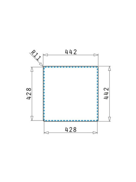 Pyramis Astris Colora 101055201 Поддръжка Мивка Inox Ш40xД40см Gun Metal