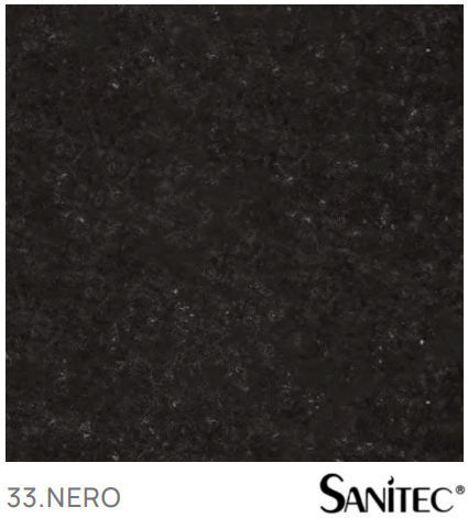 Sanitec Ultra Granite Drop-In Küchenspüle aus Flüssigem Granit M116xP50cm Schwarz