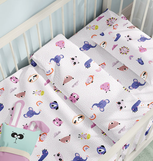Cokitex Baby Sheets Set Crib Cotton Oasis Pink 125x175cm 3pcs