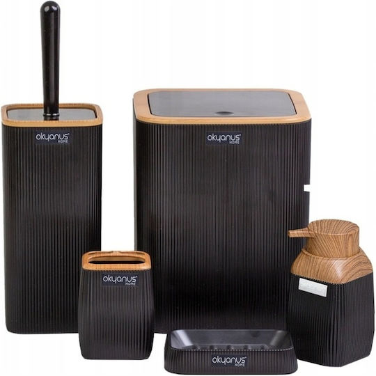 Set Accesorii Baie Plastic Maro