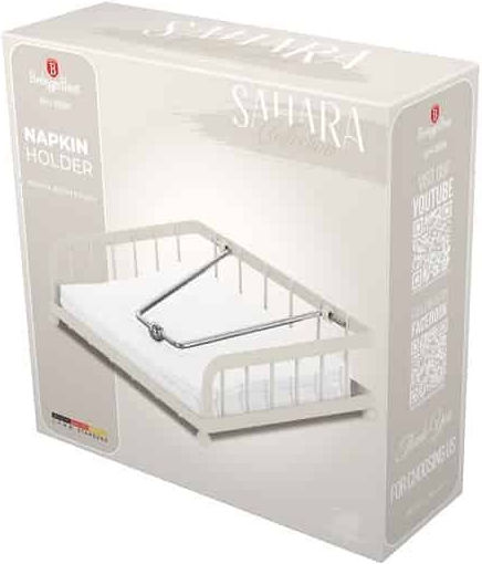 Berlinger Haus Suport pentru șervețele Metalică Albă 18.5x18.5x6.2cm BH-8591