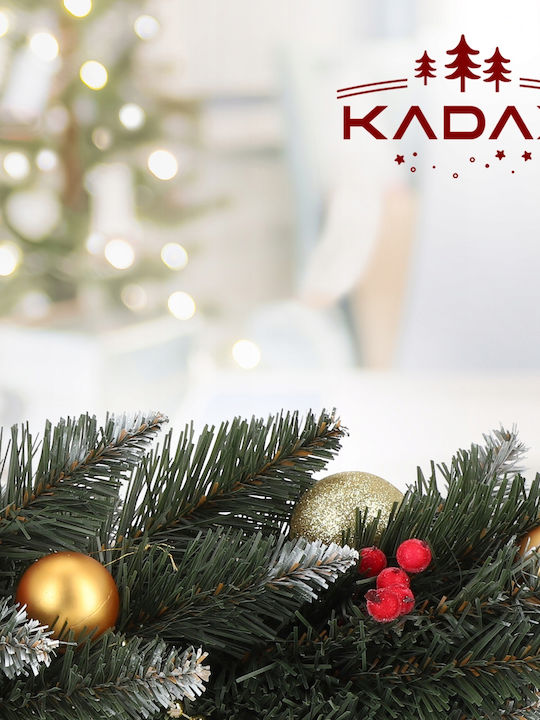 Kadax Χριστουγεννιάτικη Γιρλάντα Χιονισμένη Πλαστική Πράσινη