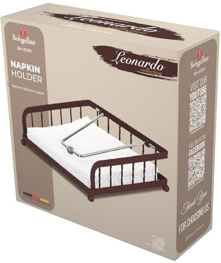 Berlinger Haus Suport pentru șervețele Metalică Maro 18.5x18.5x6.2cm BH-8590