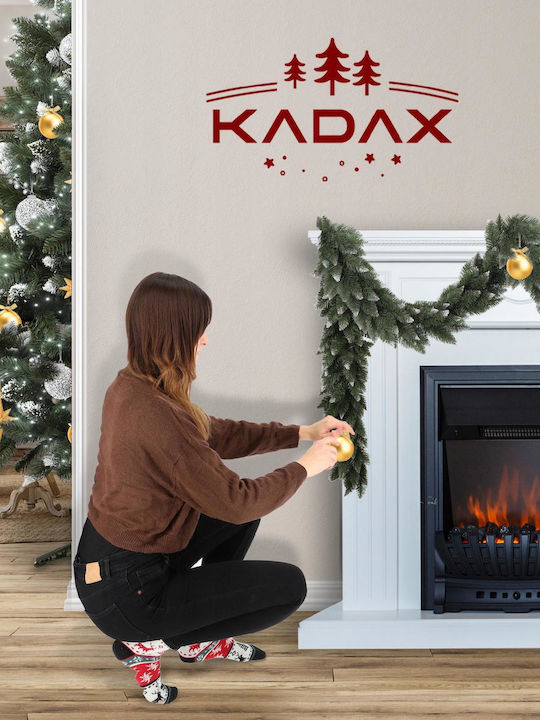 Kadax Χριστουγεννιάτικη Γιρλάντα Χιονισμένη Πλαστική Πράσινη