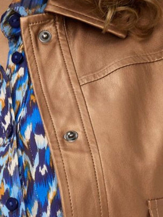 Γυναικείο Biker Jacket ΜΠΡΟΝΖΕ
