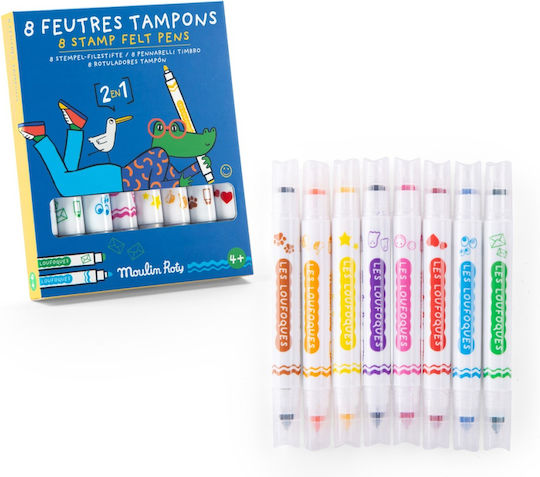 Moulin Roty Markere de Desen 15mm Set 8buc