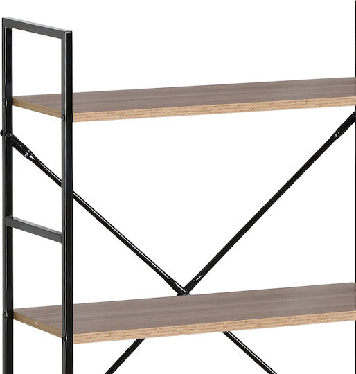 Bibliothek Manlo Natur-Schwarz 58.6x23.5x80cm