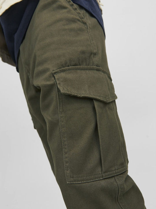 Trousers Cargo Elastic in Slim Fit Olive