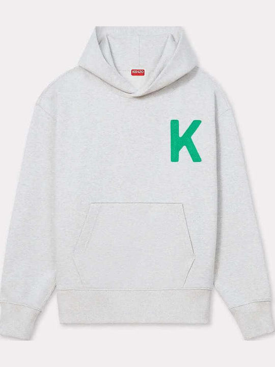 Lucky Tiger Long Women's Sweatshirt with Hood Gray