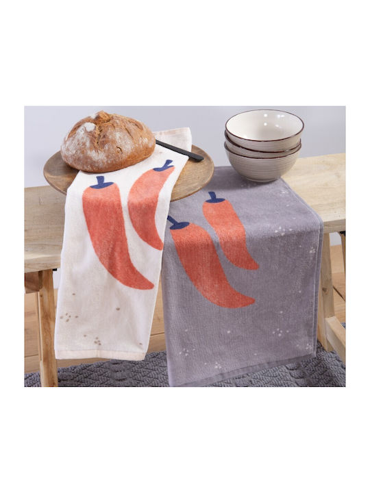Nef-Nef Homeware Velours Peppers Grey Geschirrtuch aus 100% Baumwolle in Gray Farbe 40x60cm
