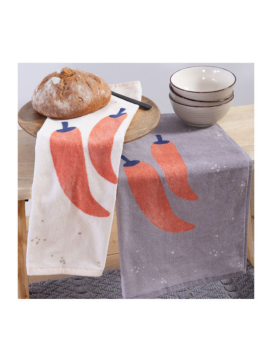 Nef-Nef Homeware Velours Peppers Grey Geschirrtuch aus 100% Baumwolle in Gray Farbe 40x60cm