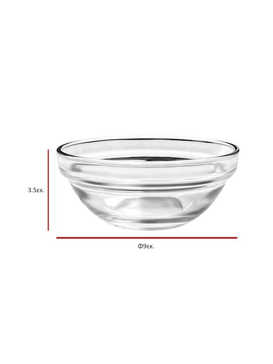 Alpina Appliances Servierschüssel Rund Glas Transparent mit Durchmesser 9cm 3Stück