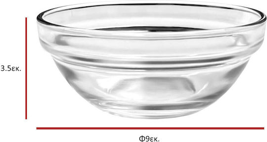 Alpina Appliances Servierschüssel Rund Glas Transparent mit Durchmesser 9cm 3Stück