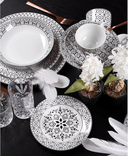 Cryspo Trio Nostro Cereal Serving Bowl Round made of Porcelain White with Diameter 16cm