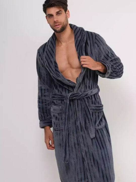 Bonatti Men's Winter Fleece Pajama Robe Gray