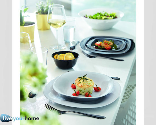 Luminarc Carine Granit Plate Shallow made of Porcelain White with Diameter 22cm