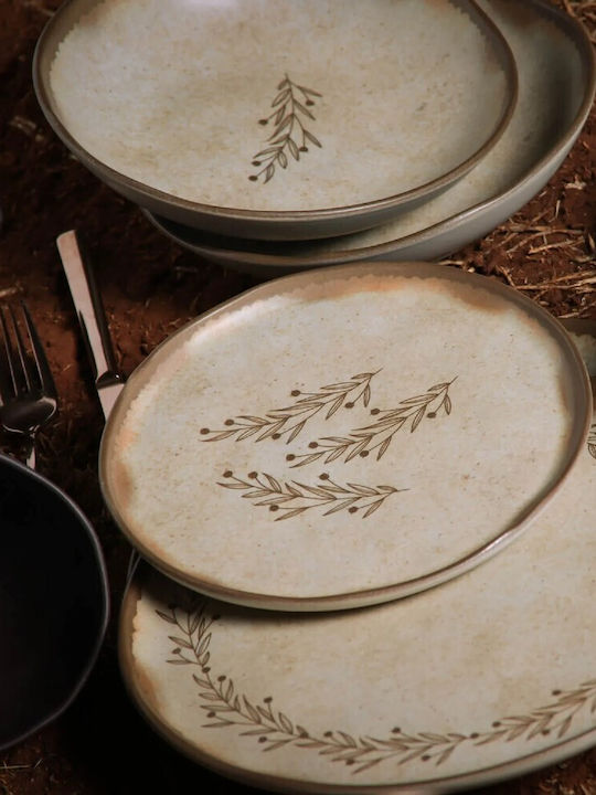 Porto Brasil Bio Nativa Porto Brasil Plate Soup Ceramic Gray with Diameter 22.5cm