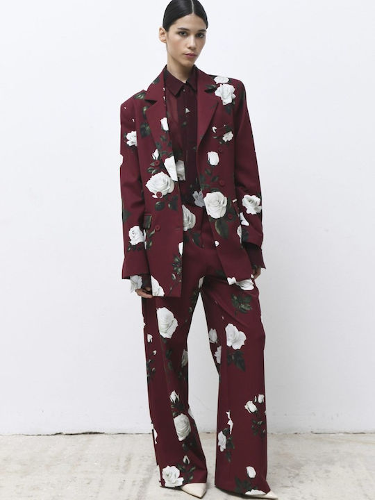 Trilogy Clothing Blazer pentru femei Sacou Bordeaux