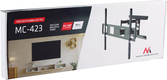 Maclean Energy MC-423 Suport TV de perete până la 100" și 80kg Negru