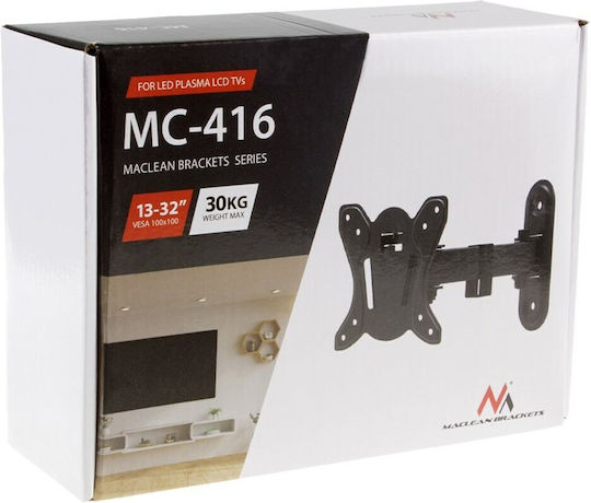 Maclean Energy MC-416 Βάση Τηλεόρασης Τοίχου έως 32" Μαύρο