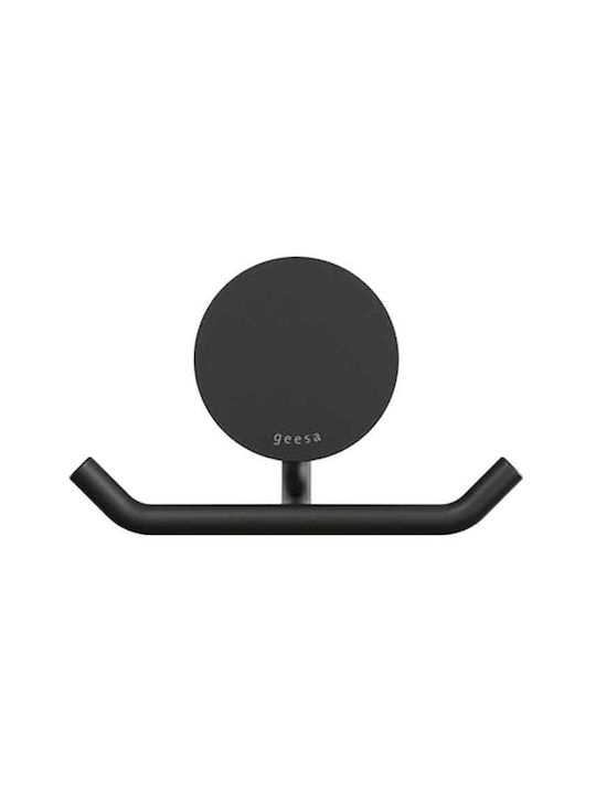 Geesa Opal Double Wall-Mounted Bathroom Hook ​4.69x4.69cm Black Matt