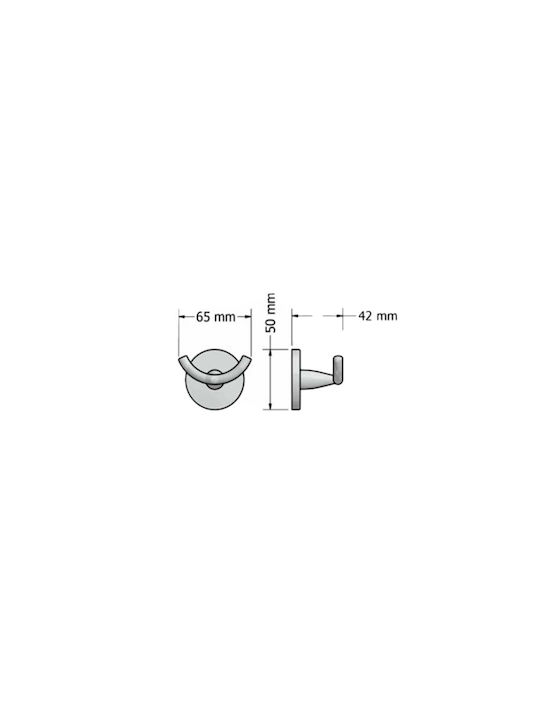 Sanco Twist Double Wall-Mounted Bathroom Hook Silver