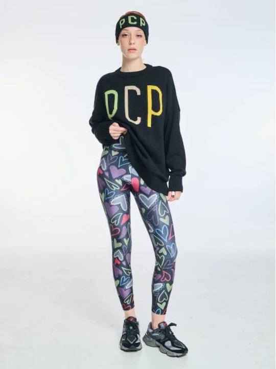 PCP Frauen Lang Leggings Glänzend & Hochgeschnitten Wine, Κόκκινο