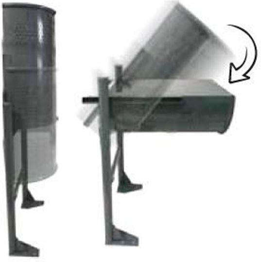 Gray 30L Half-round Wall-mounted Urban Street Waste Bin