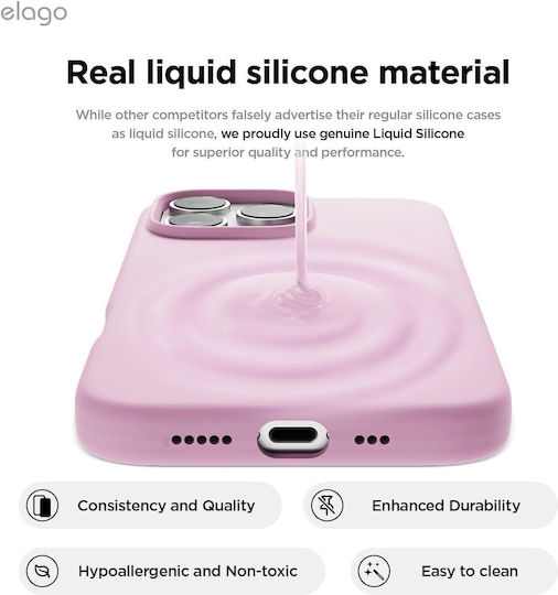 Elago Premium Liquid Back Cover Σιλικόνης Ροζ (iPhone 16 Pro)