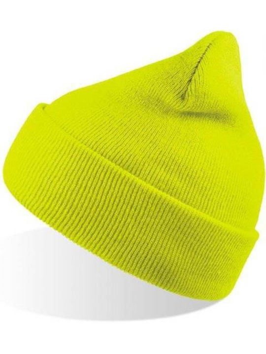 Atlantis 863 Wind beanie with spin, double layer fabric beanie cap YELLOW FLUO