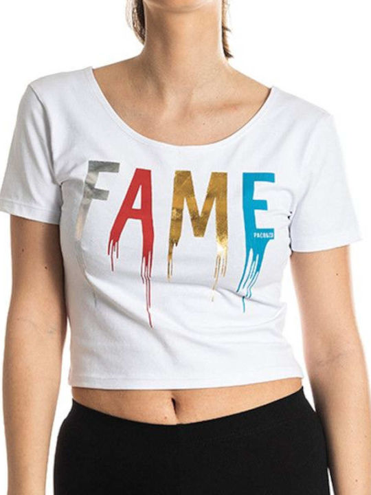 Women's Summer Crop Top Cotton Short Sleeve White