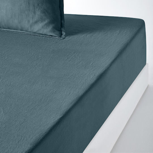 La Redoute Interieurs Cearșaf Super dublu cu Elastic 160x200+35cm. Prewashed linen