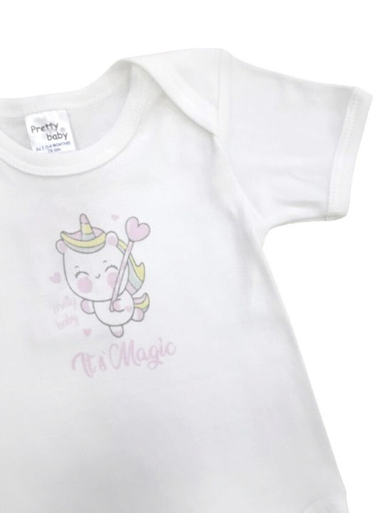 Pretty Baby Baby Bodysuit Underwear Short-Sleeved It's Magic White