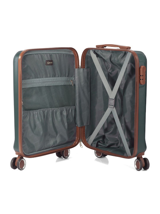 Benzi Benzi Hard Green Travel Suitcases with 4 Wheels Set of 3 Pieces